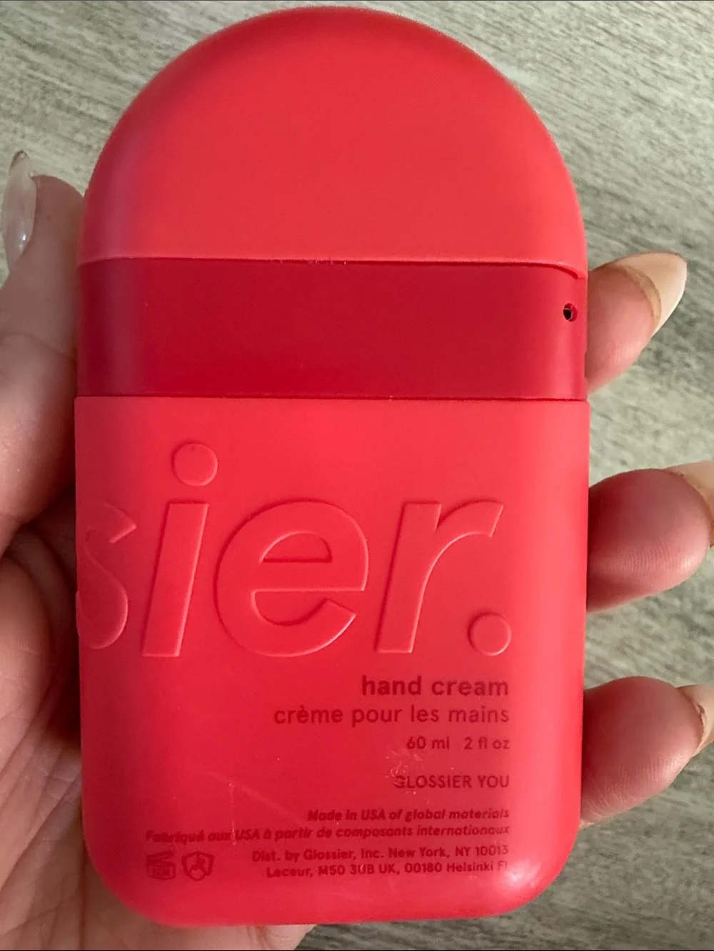 Glossier Hand Cream — Vibrant Red Pocket Tube